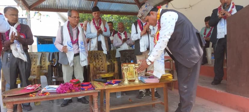 राइनास नगरपालिकाका मेयर ज्यूबाट वीरभक्ति पुर्व बिध्यार्थी समाजको साधारणसभा उद्घाटन 